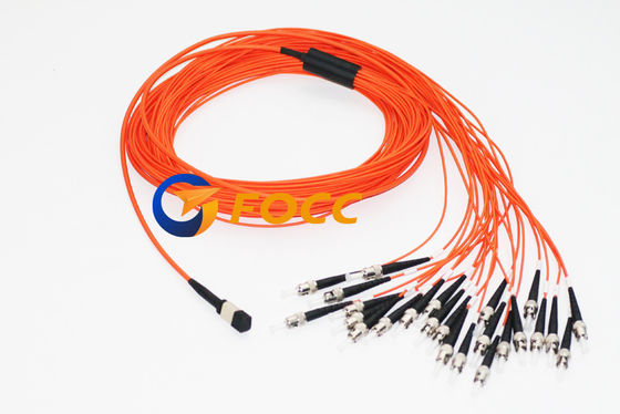 China LSZH Outer Jacket MTP/MPO Fiber Breakout Cable 24 MPO to ST Connectors supplier