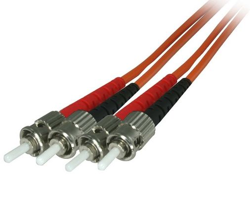 China 2.0mm Orange Fibre Patch Cables ST Duplex OM2 Multimode PVC Jacketed supplier