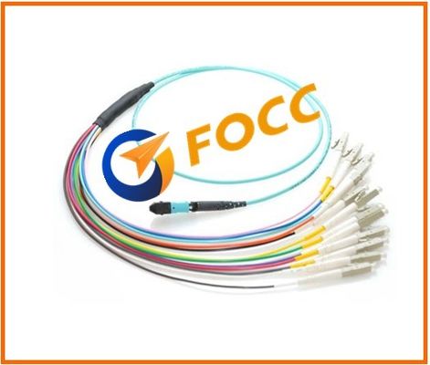 China Optical OM4 MPO - LC Multimode Fiber Optic Cable Patch Cord For Telecom Device supplier