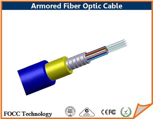 China Direct Burial Armored Multimode Fiber Optic Cable With Terminated Connector supplier