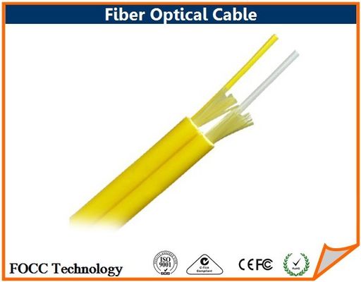 China Two 900 Micron Buffer Fiber Optical Cable Round Type Duplex Zipcord 2.0 mm Jacket supplier
