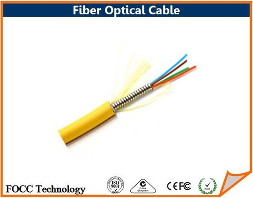 China Plenum Tight Buffer Fiber Optical Armored Singlemode 4 Core Strand Wire Cable supplier