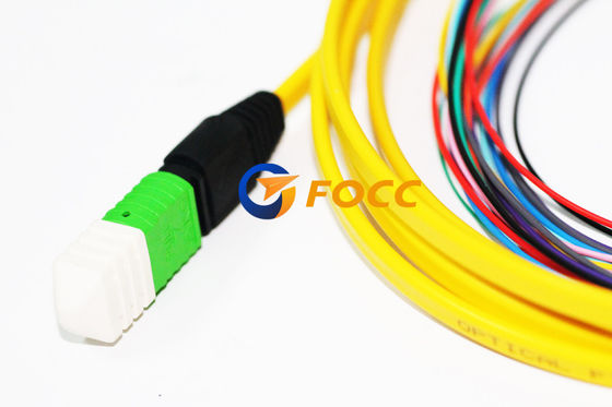 China Yellow 12 Cores Fiber Optic Singlemode MPO Ribbon Cable High Density supplier