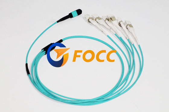 China 50/125μm OM3 Fiber MTP Fanout Cable 1x12 Fiber MTP to 12 LC supplier