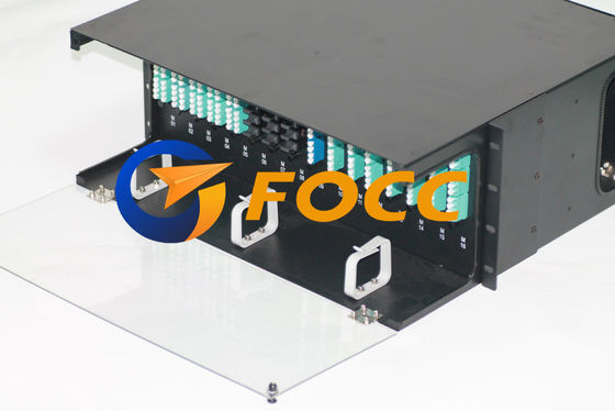 China 4U Fiber Optic MPO MTP Metal Cassettes Pannel Terminated OM3 Cable Application supplier