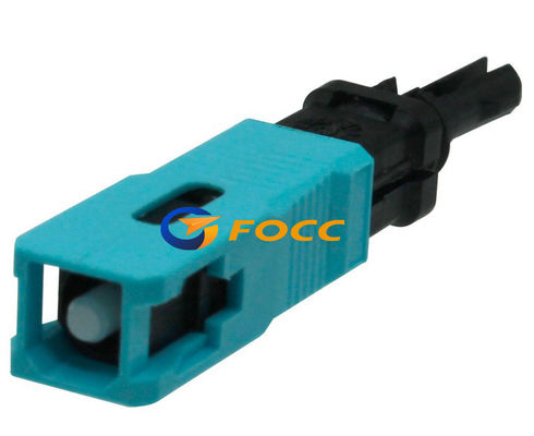 China Quick Assembly SC UPC Multimode Fiber Connectors Aqua Housing 50 125 OM3 10pcs / Bag supplier