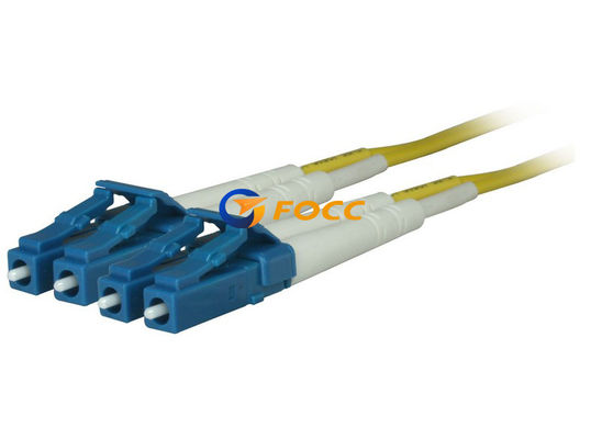China Singlemode 9 125um LC To LC Fiber Optic Patch Cables 2 Cores OFNR supplier