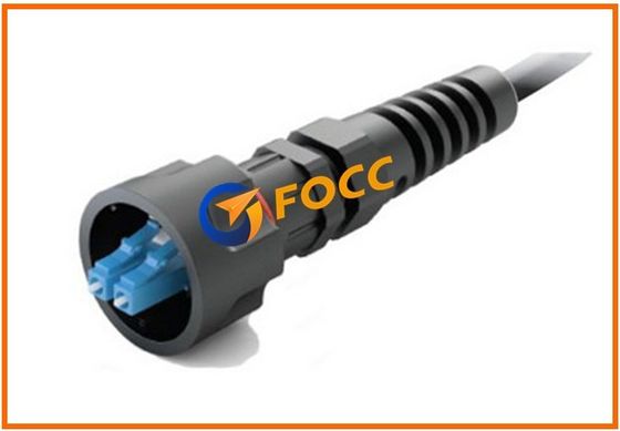 China Heavy Duty Strain Relief LC Fiber Optic Connector Of Industrial Plug Housing supplier