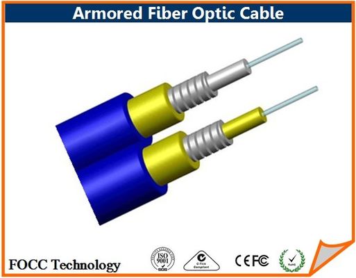 China Blue Duplex Loose Tube Outdoor Armored 8 Core Fiber Optic Cable Single Mode supplier